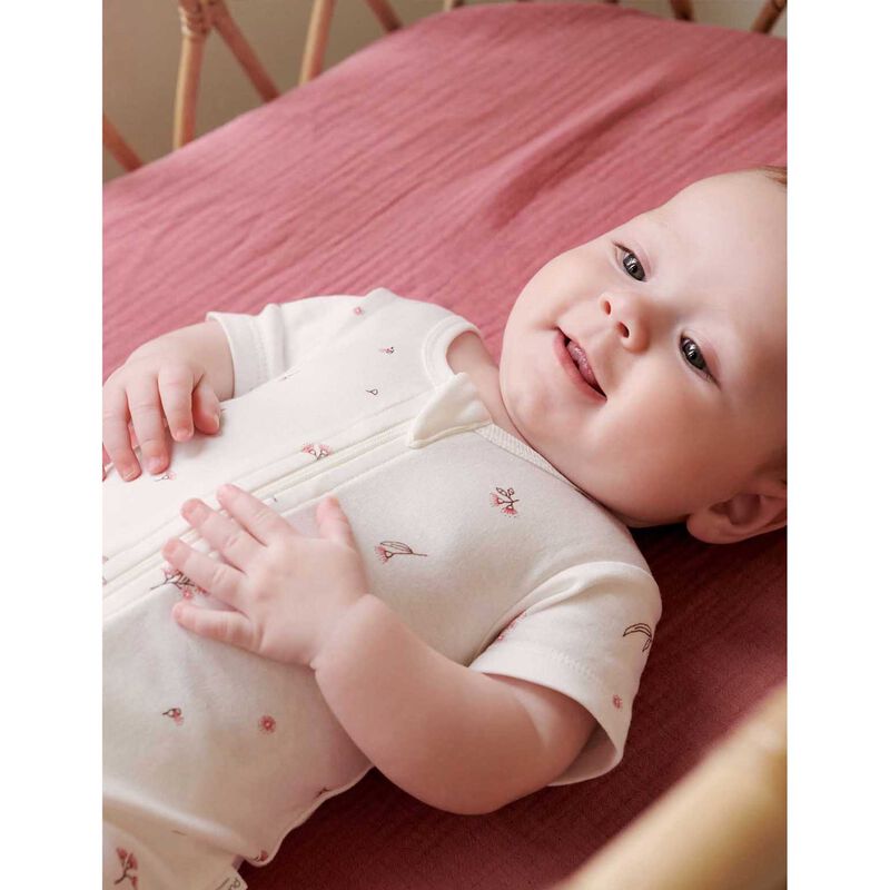 Purebaby S/S Short Leg Zip Growsuit image number 1